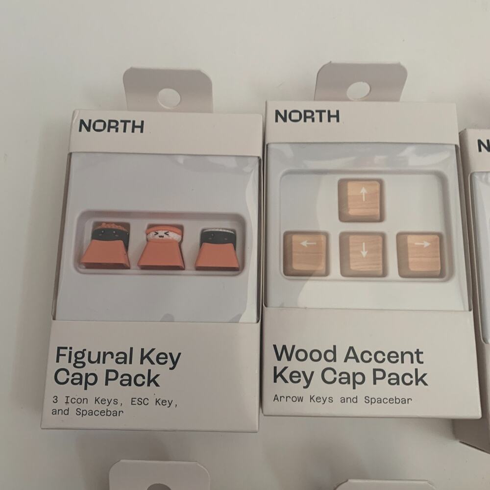 North Lot Of 6 Mechanical Keyboard Assoreted Caps Sets Figural key + wood Accent - Picture 3 of 12